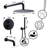 10" Wall Mounted Shower System With Pressure Balanced Valve, Tub Spout And Handheld Spray