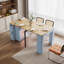 Table de salle à manger extensible avec 3 rallonges amovibles, îlot mobile avec prise de courant et armoire de rangement-443582094