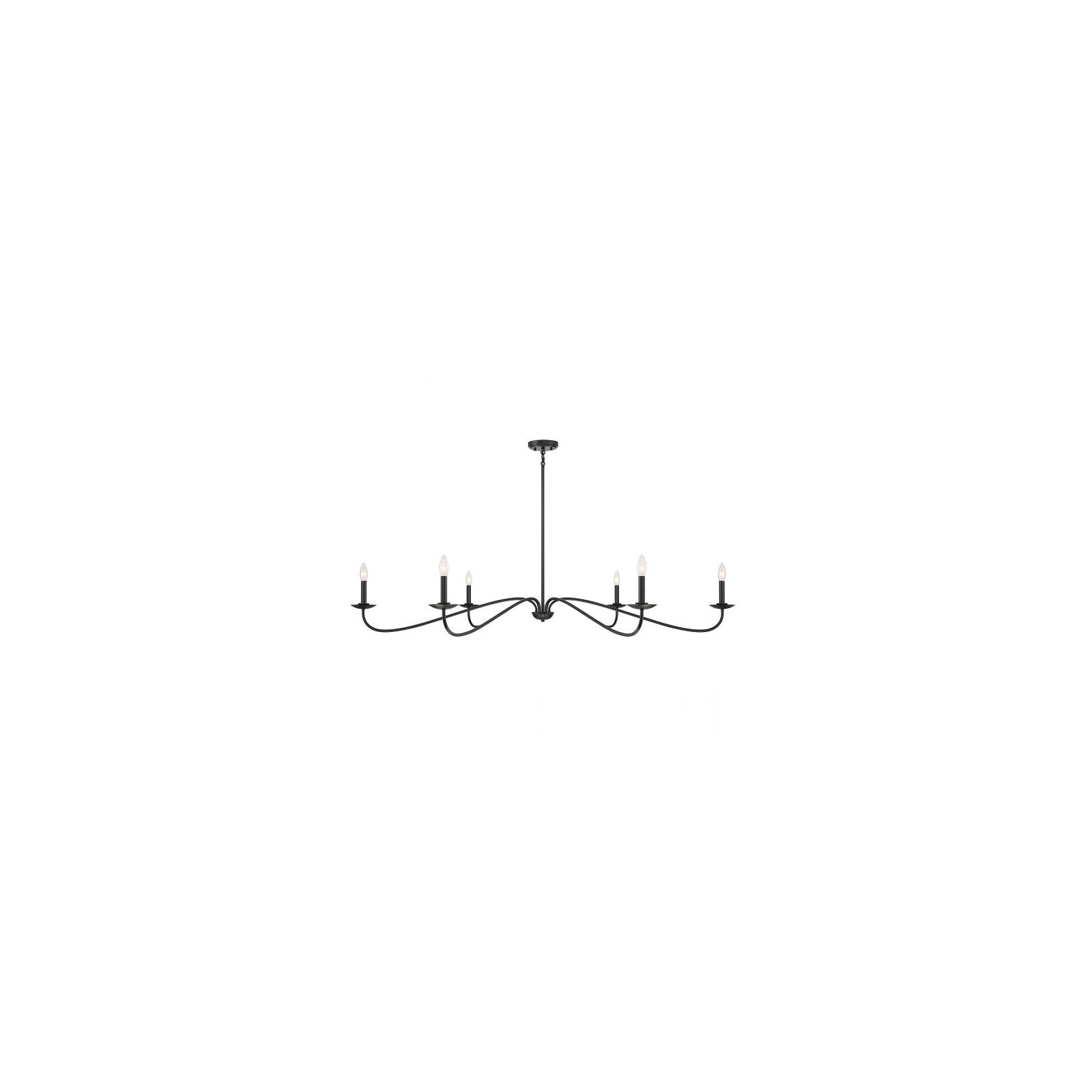 Zoyla 6 - Light Metal Dimmable Chandelier, Matte Black
