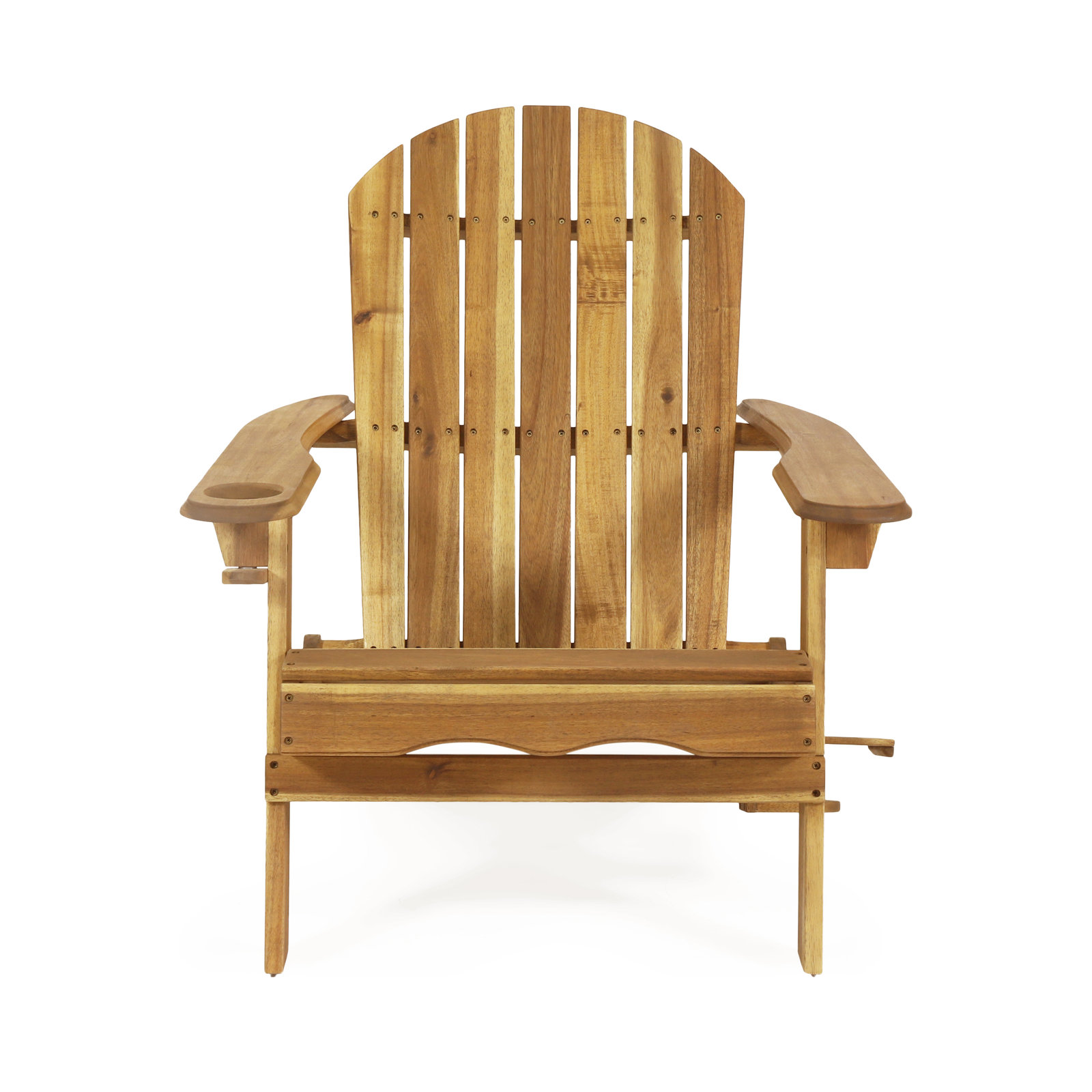 Teigan Solid Wood Folding Adirondack Chair, Teak