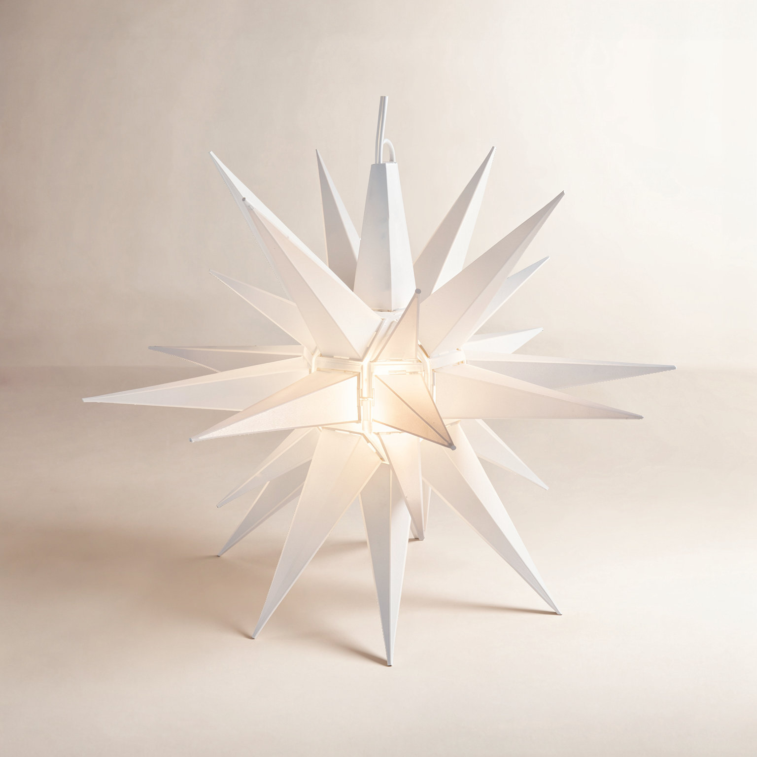 Moravian Star Lighted Outdoor Display, Clear Frosted 
