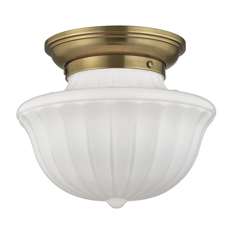 Dutchess 1 - Light Semi Flush Mount, Aged Brass, 10" H x 12" W