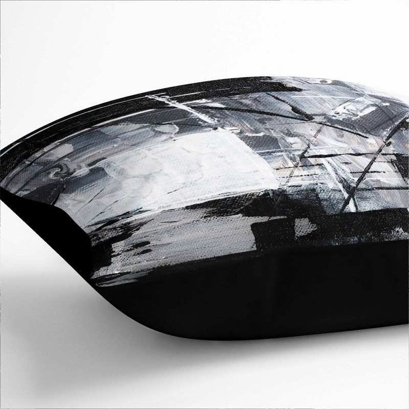 Abstract Square Throw Cushion, 55 x 55 cm, Black
