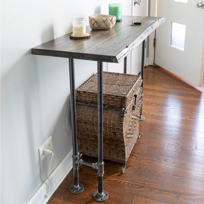 48" Console Table With Industrial Steel Pipe Legs