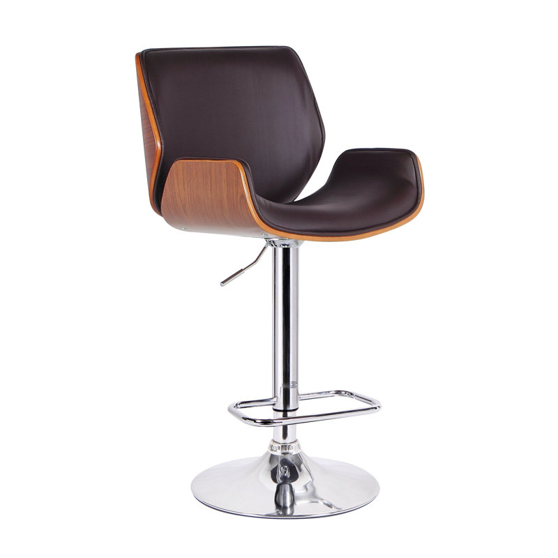 Tabouret de bar réglable en hauteur Dombrowski, Brun