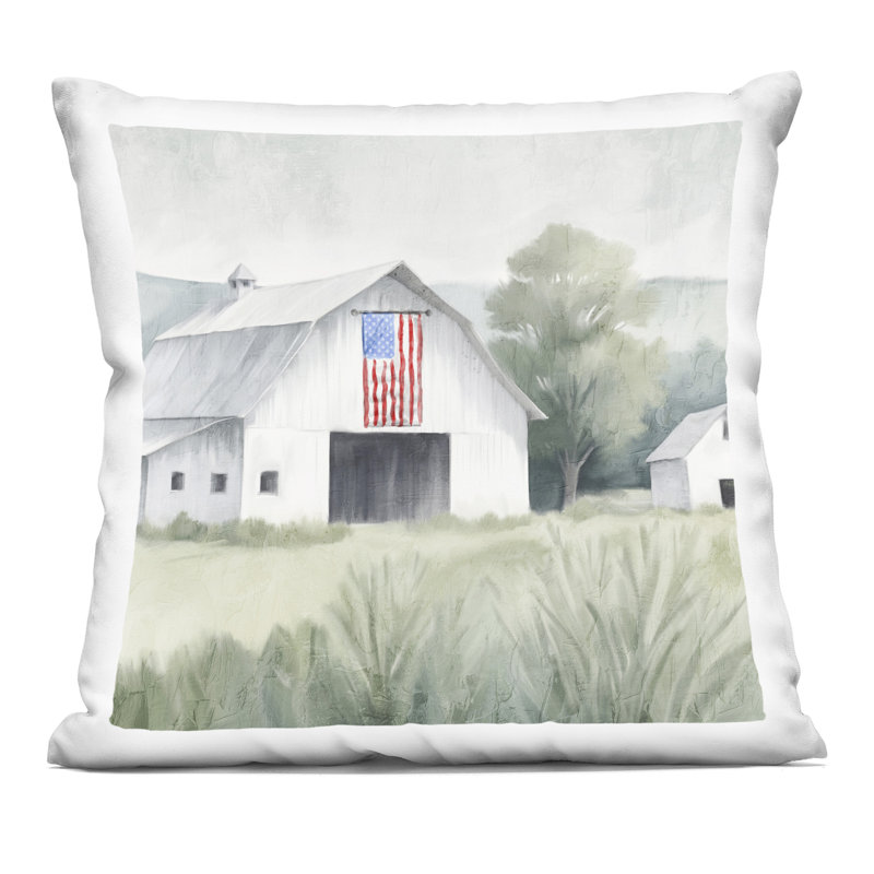 Coussin décoratif imprimé Home Barn, imprimé par Kim Allen