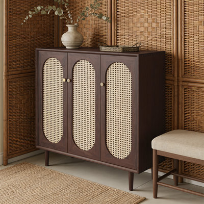 41.34" H x 39.37" W x 13.78" D Wood Shoe Storage Cabinet