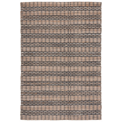 Giannopoulos Striped Flatweave Black/Natural Beige Area Rug