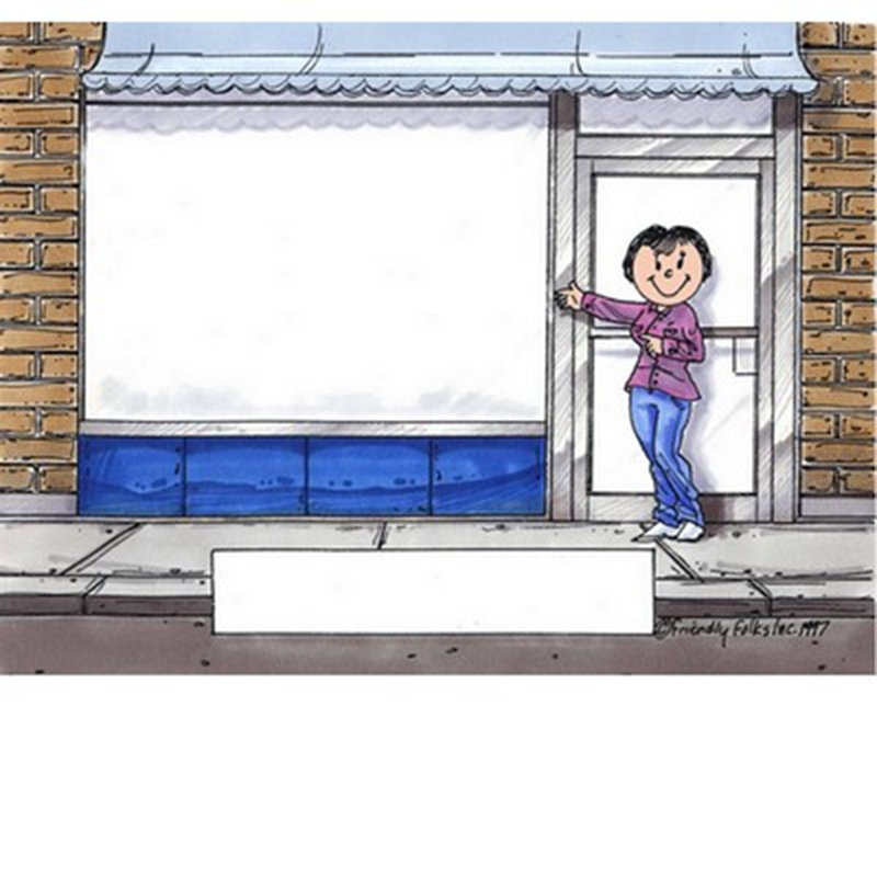Façade de magasin personnalisée - cadeau de cadre de boule à neige MINI femelle, H 2,5 po x l 3,75 po x P 1 po