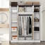 Armoire-penderie 8 portes de 180 cm de hauteur avec tringle et portes en rotin, blanche