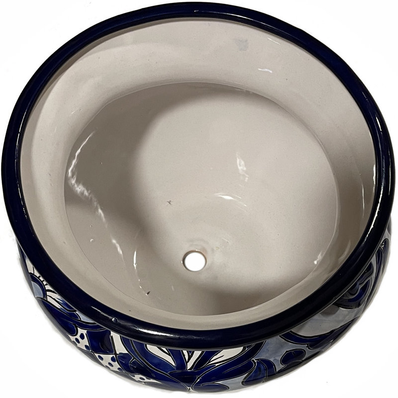 Jaycii TalaMex Small-Sized Zacan Mexican Colors Talavera Ceramic Garden Pot