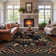 Rustic Southwestern Animal Print Washable Area Rug