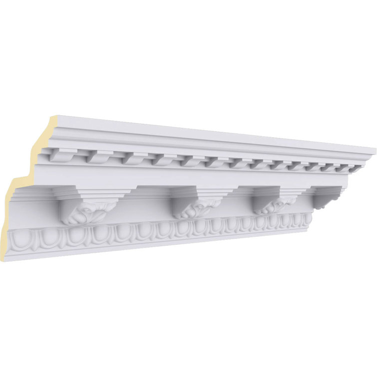 Échantillon - Moulure couronnée Endurathane Stockport, H 6 1/2 po x P 6 1/2 po x F 9 1/4 po x L 12 po, apprêtée en usine