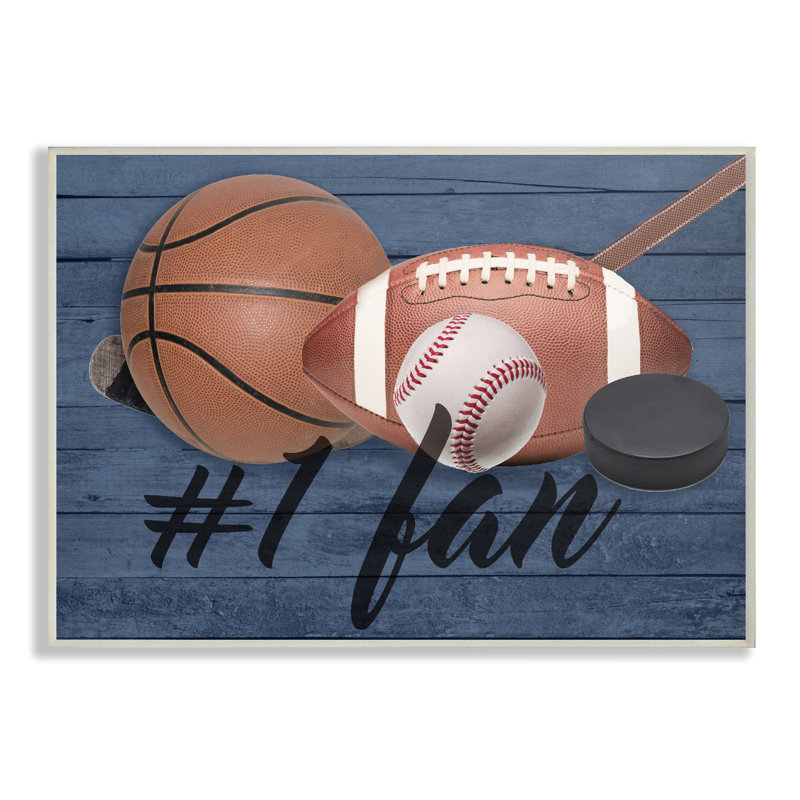 # 1 Fan Sports Plank, impression d'art graphique, H 10 po x l 15 po, Plaque murale