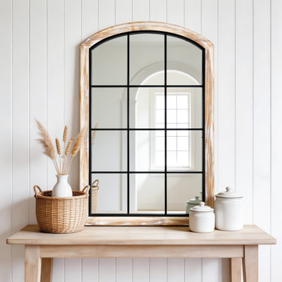 Miroir mural l 24 po x H 36 po avec cadre intérieur en métal, miroir transparent haute définition incassable, facile à installer pour le salon, le vestibule, la chambre à coucher et la salle de bain