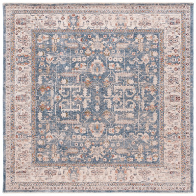 Tapis bleu clair / ivoire tissé à la machine Ralph Lauren Sidney