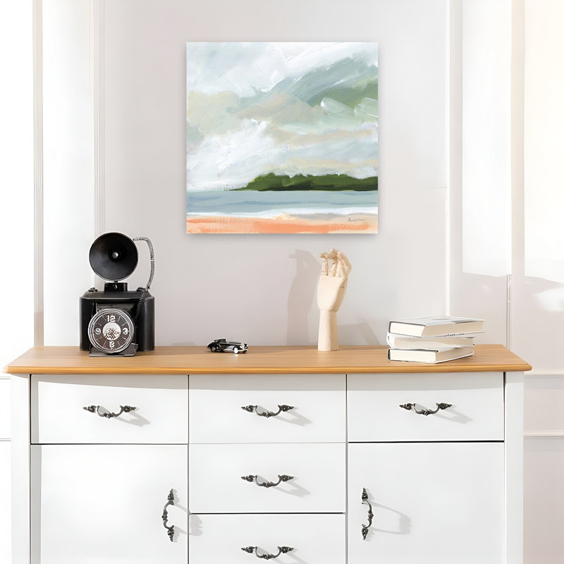 Plage côtière avec art de plage, H 18 po x l 18 po