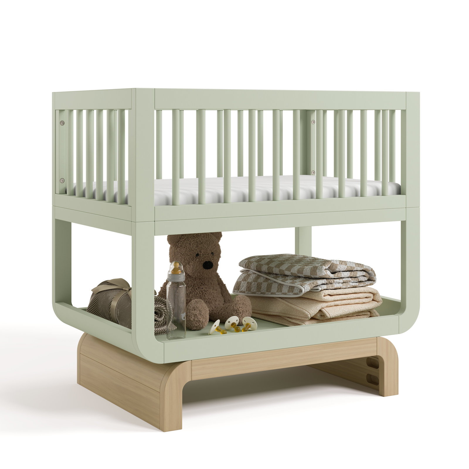 Santorini Convertible Bassinet, Sage/Driftwood