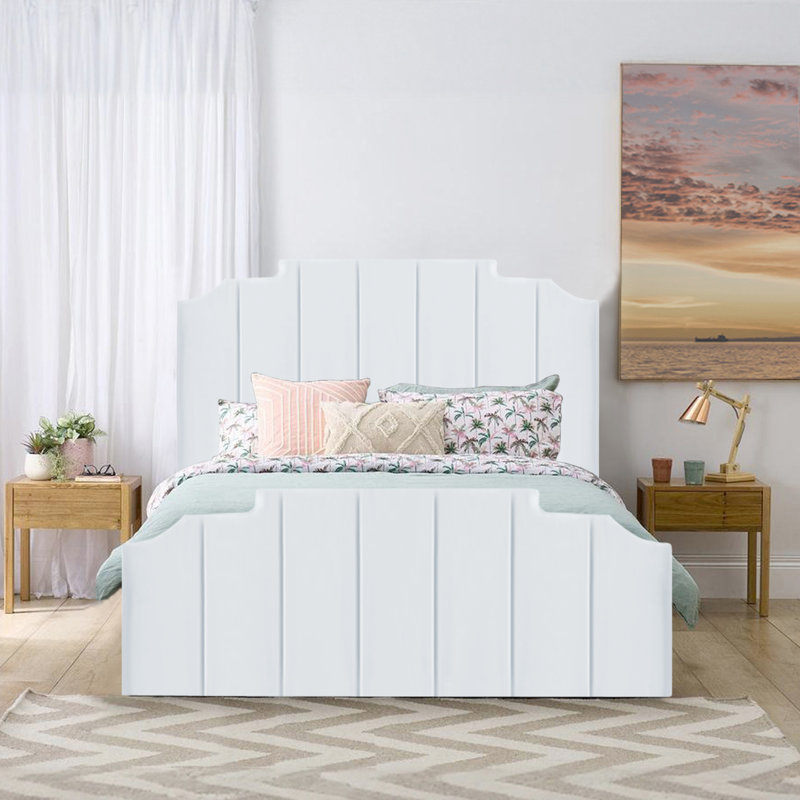 Antara Upholstered Bed, Double (4'6), White