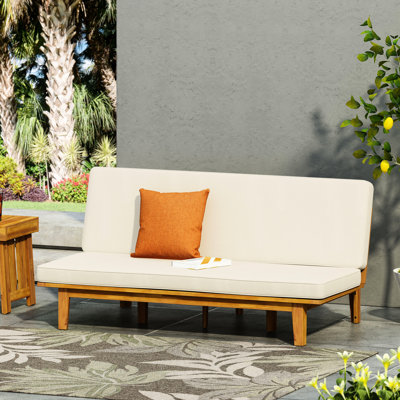Lit de jour convertible en bois avec lambris et coussins d'eau, l 72,76 po x P 40,07 po, H 12,39 po