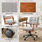 Upholstered Swivel Home Office Desk Chair-1400671508