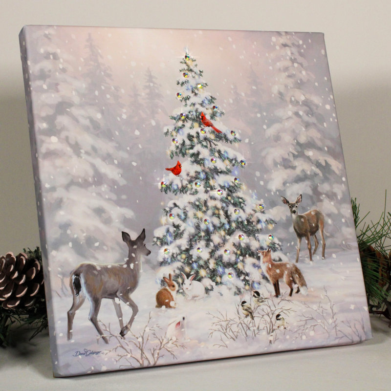 Motif de Noël Woodland avec cristaux éblouissants