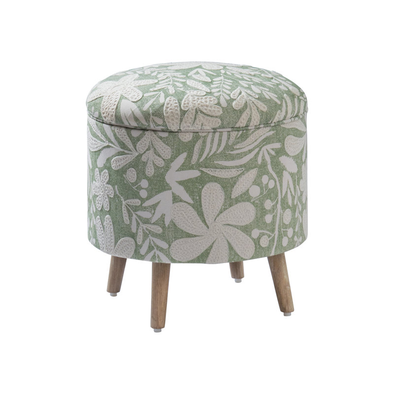 Repose-pieds rond avec rangement Artisan H 17 ", Vert