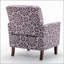 Fauteuil en mélange de polyester à motifs avec structure en bois de bouleau massif, pieds fuselés et rembourrage en mousse confortable pour le salon ou le bureau