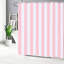 Rideau de bain rose à rayures verticales 72 po x 72 po (180 x 180 cm) avec crochets assortis
