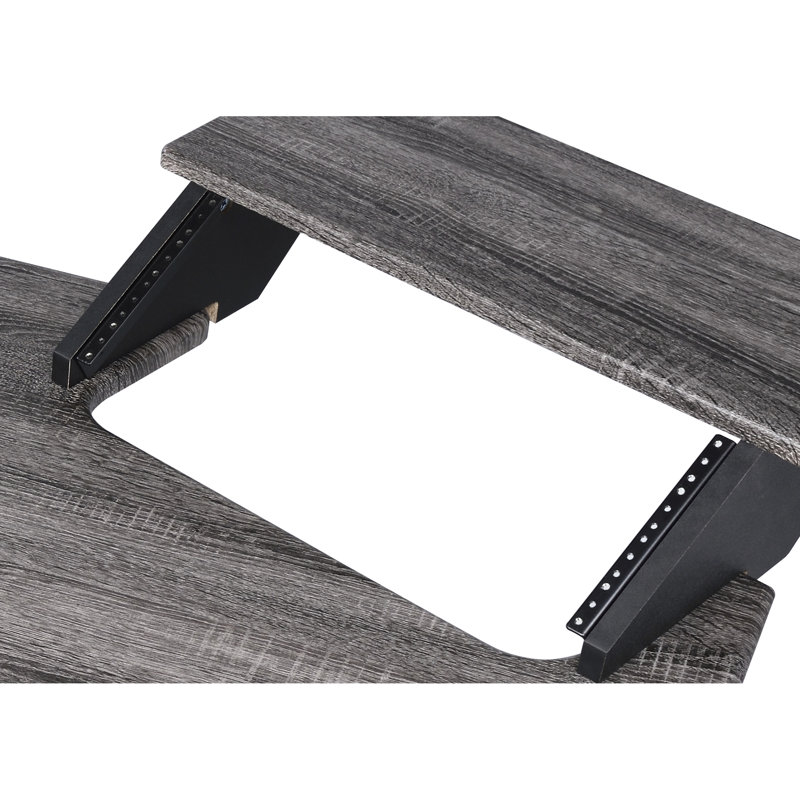 71" Desk In Black Oak Finish - Modern Workspace Solution Music Writing Functional Design