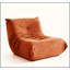 Chaise d'appoint luxueuse luxueuse en microfibre orange capitonnée-836075285