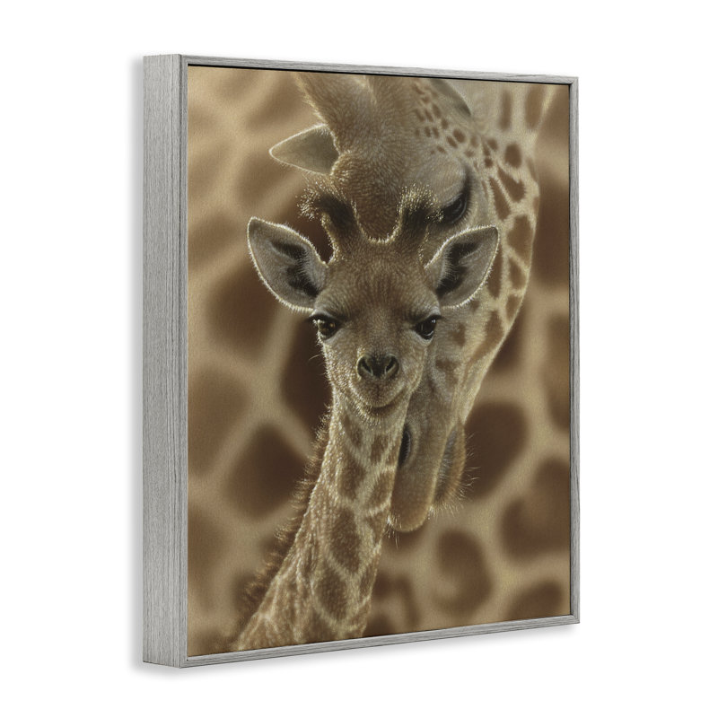 Veau girafe nouveau-né, estampe numérique, conception par Collin Bogle, H 14 po x l 11 po, Estampe numérique Farmhouse