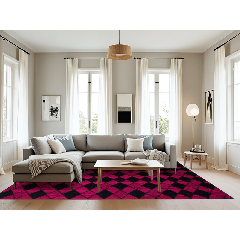 Tapis mauve lavable à la machine, Rectangle 6 pi x 9 pi