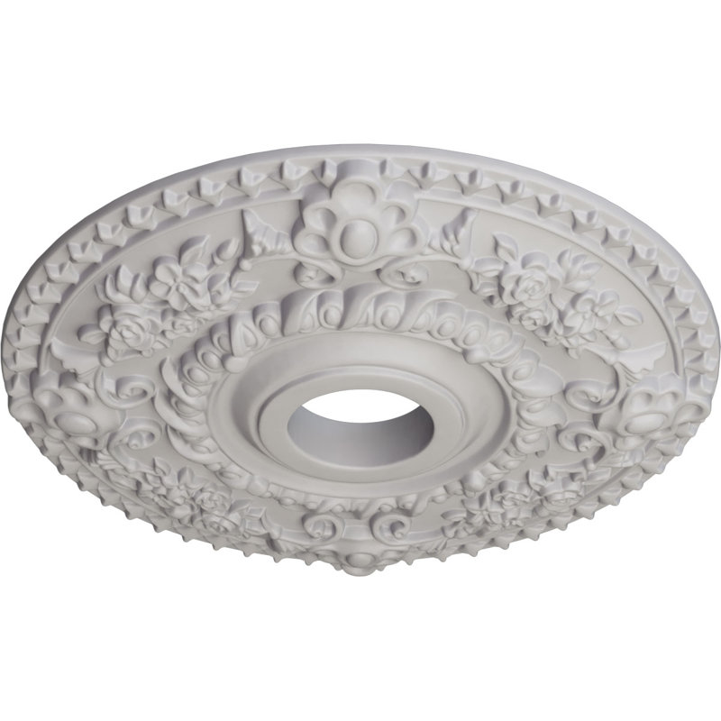 Endurathane Rose Ceiling Medallion, 18"OD x 3 1/2"ID x 1 1/2"P (Fits Canopies up to 7 1/4"), Hand-Painted Witch Hazel Finish