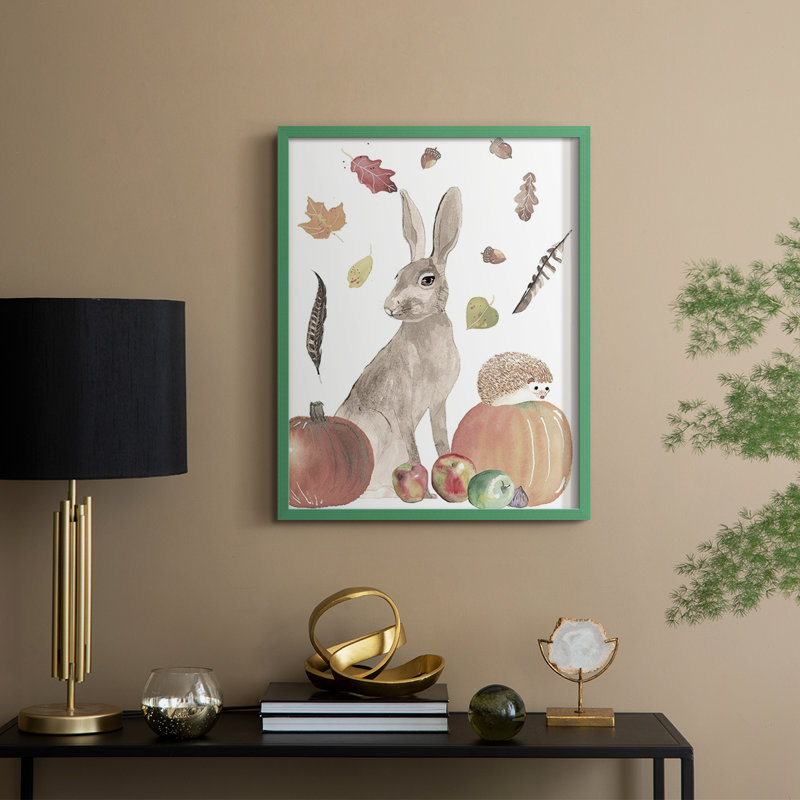 «CuteAutumnForest II», reproduction encadrée - bois massif, H 21 po x l 17 po, Vert