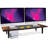 Dual-Monitor-Stand-Riser-For-Desk Adjustable Length 32-40 Inch, Large Desktop Computer Monitor Riser For 2 Screens, Desk Shelf Organizer Riser Stand For Computer/Laptop/PC/Printer/TV Brown