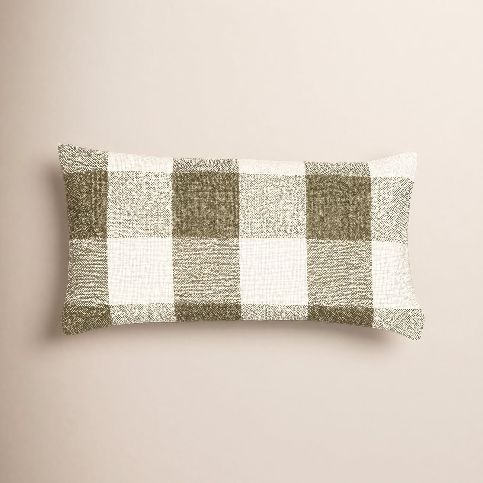 Birch Lane Cleveland Throw Pillow Lumbar, Green Checkered, Polyester