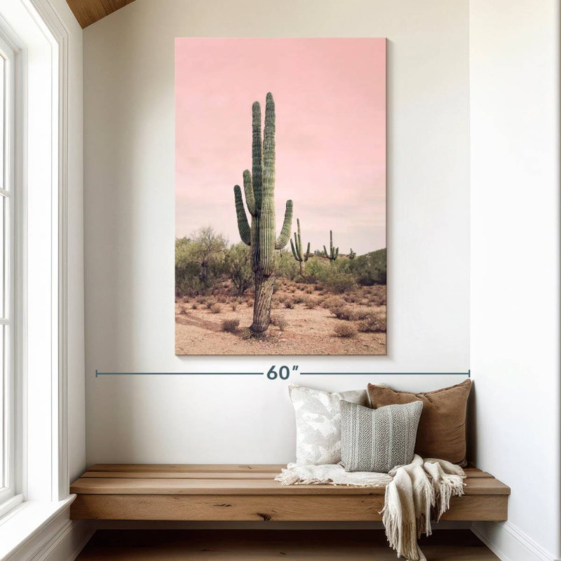 Harnek désert cactus rosé, H 51 po x l 34 po