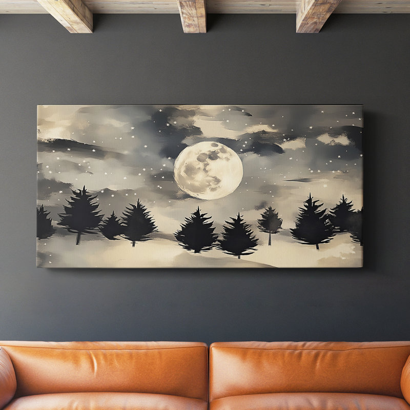 Série paysage - Lxxxvi - Toile tendue avec châssis - Prêt à être accroché, H 24 po x l 48 po