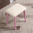 Contemporary Wood Vanity And Stool Set, Pink-155397573
