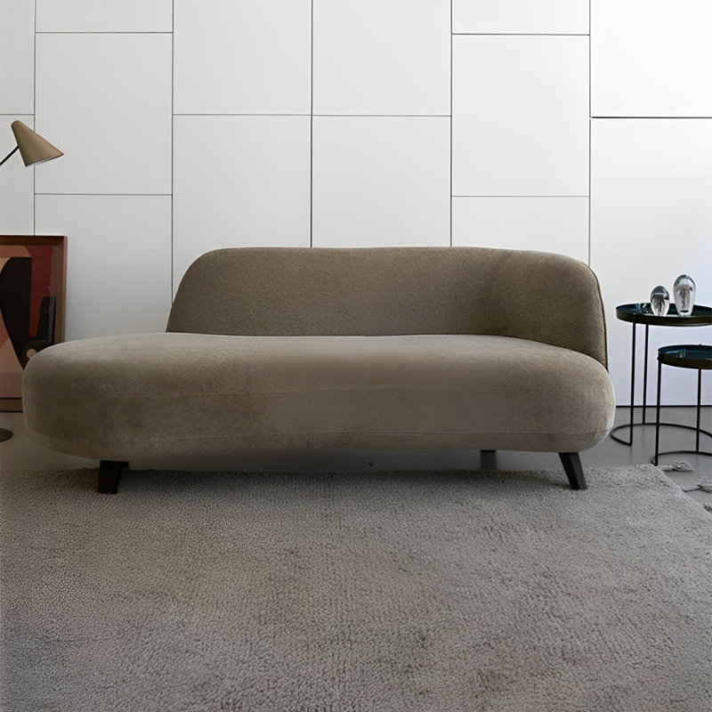 Méridienne simple au design créatif et moderne, Taupe, Face à la droite