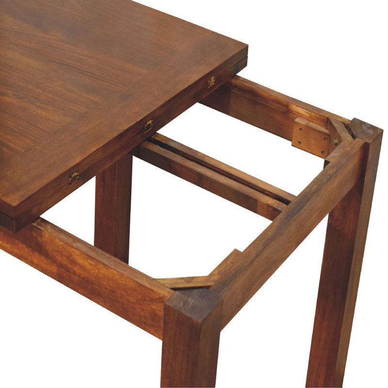 Table de salle à manger papillon en bois massif, châtaignier, brun foncé