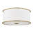Abra Silk Screen White Inside Clear Outside Glass Diffuser And White Linen Fabric Shade Flush Mount-1058575646