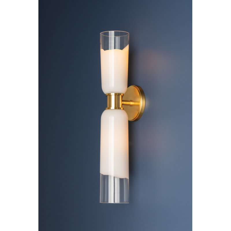 Wasson 2 Light Wall Sconce, Aged Brass