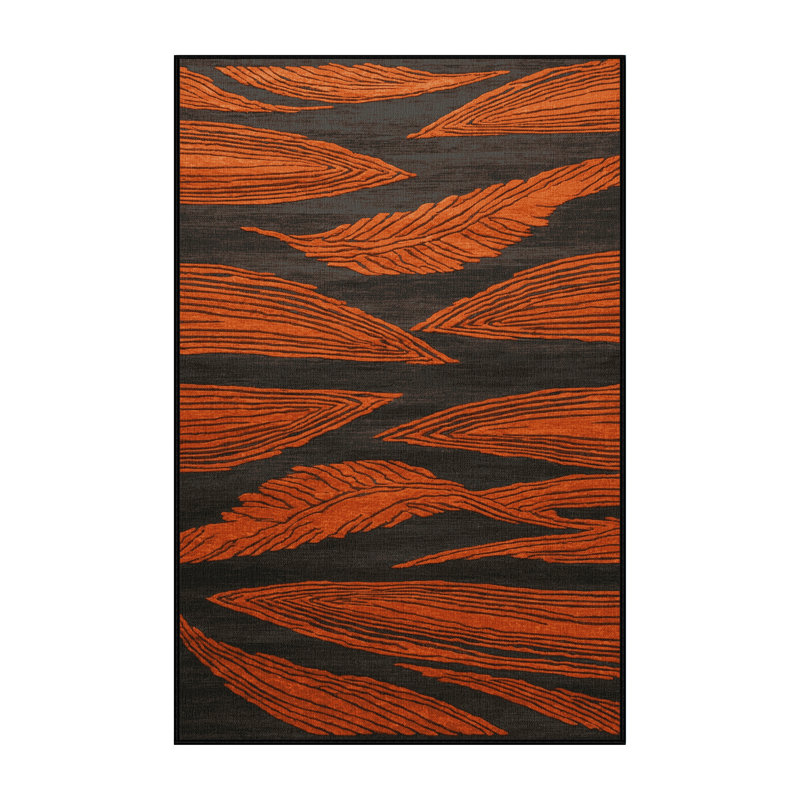 Machine Washable Art Deco Brown Area Rug, Rectangle 3' x 5'