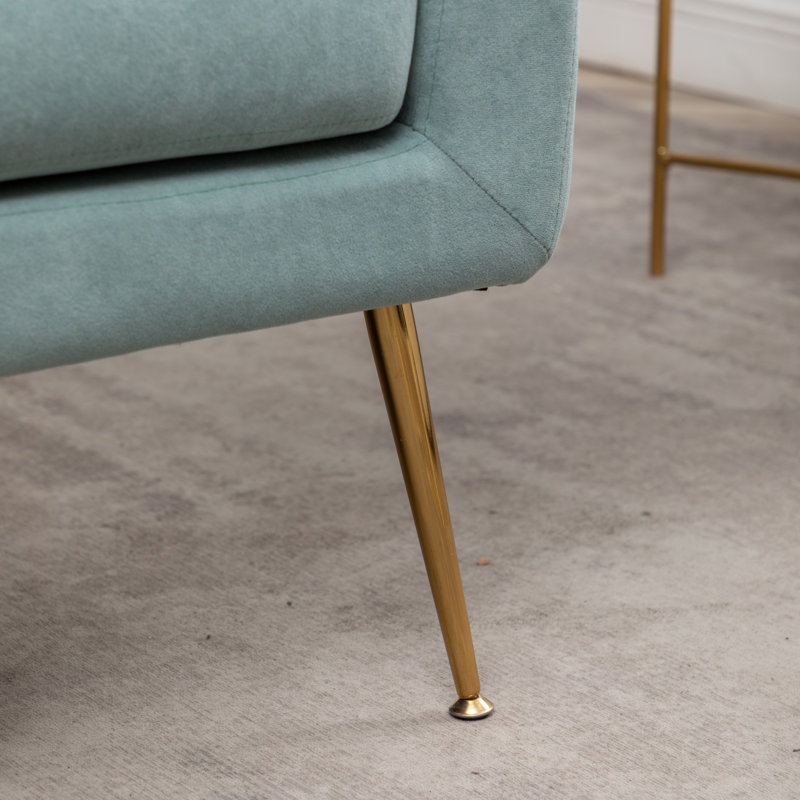 Fauteuil capitonné de 30 po de large Floriana, 100 % polyester bleu sarcelle
