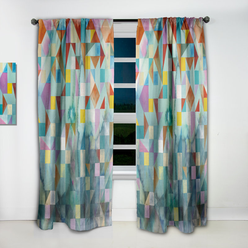 Rideau simple occultant Modern Patchwork, L 52 po x L 108 po