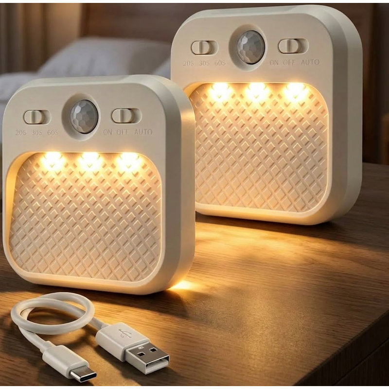 Pour les escaliers, les chambres, les salles de bain, les véhicules récréatifs ou les placards, cette lampe de nuit à détecteur de mouvement combine un fonctionnement rechargeable avec une connexion de type C.