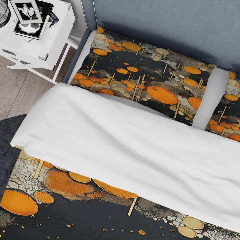 Ensemble de housse de couette orange et gris Amazonite Stone Collage - Stone Geode