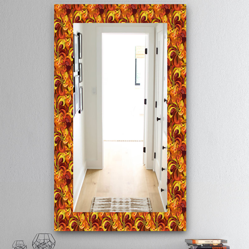 Miroir mural à plumes peacock, H 39,4 po x l 29,5 po